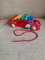 Houten Xylofoon Raceauto met Trektouwtje, Ophalen of Verzenden, Zo goed als nieuw, Duw- of Trekspeelgoed
