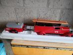 Märklin brandweerauto met watertankaanhanger., Ophalen of Verzenden, Zo goed als nieuw, Complete set
