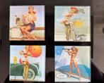Glazen onderzetters pin up girls, Ophalen of Verzenden, Nieuw