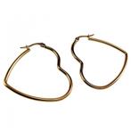 Ø40mm Oorbellen Dames - Verguld RVS - Hart Oorringen, Overige materialen, Hangers, Birgitta-Gracht 33, 6465 EL Kerkrade, Nederland