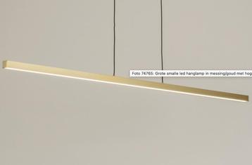 Grote smalle led hanglamp in messing/goud beschikbaar voor biedingen