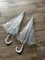 2 Doorzichtige Paraplu's - Bruiloft Gebruikt, Ophalen of Verzenden, Transparant, Zo goed als nieuw, Wit