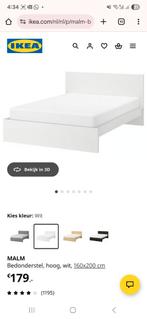 IKEA MALM Wit Bed 160x200 - MOET SNEL WEG, Huis en Inrichting, Slaapkamer | Bedden, Overige materialen, Gebruikt, Wit, Tweepersoons