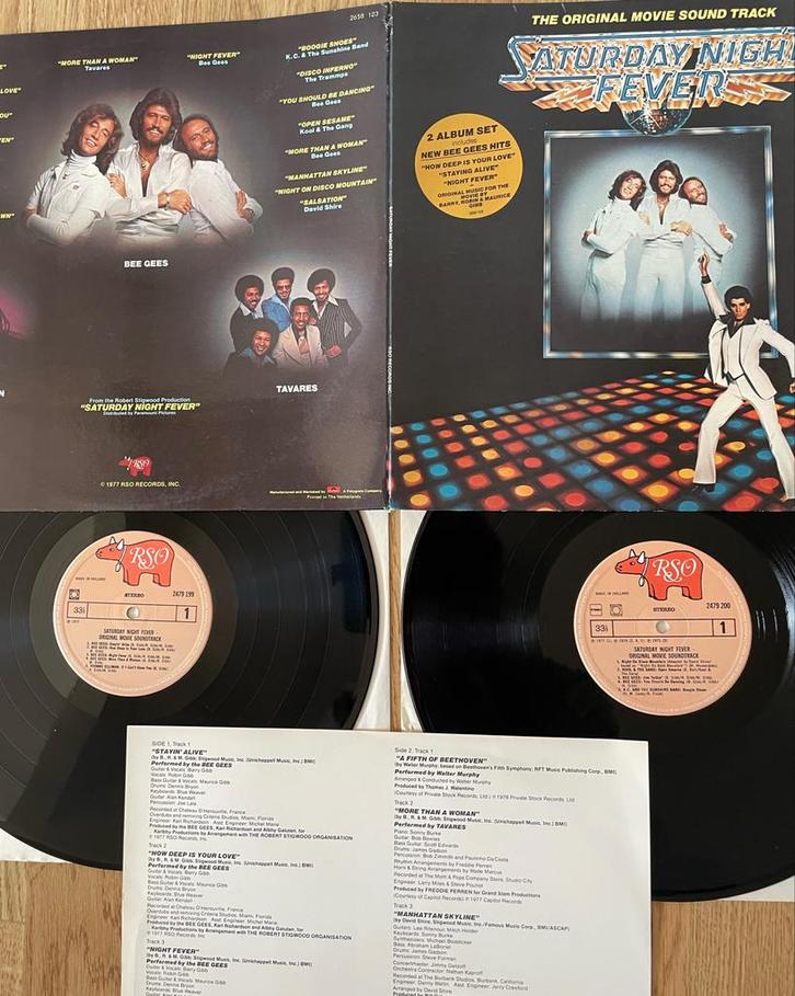 Saturday Night Fever LP - Originele Soundtrack Bee Gees 1977, Cd's en Dvd's, Vinyl | Filmmuziek en Soundtracks, Gebruikt, 12 inch