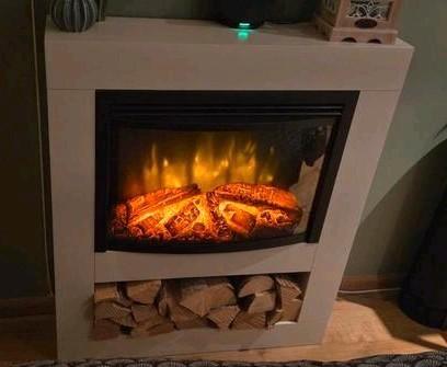 Livin flame sfeerhaard met warmte en ombouw, Huis en Inrichting, Haarden, Zo goed als nieuw, Elektrische haard, Ophalen