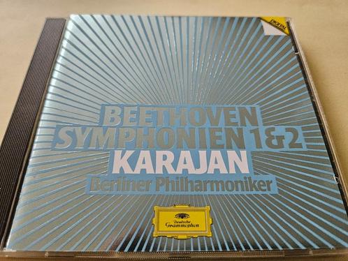 Beethoven - Symphonie 1 + 2 - Berliner Philh Karajan, Cd's en Dvd's, Cd's | Klassiek, Zo goed als nieuw, Orkest of Ballet, Classicisme