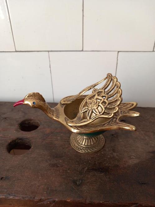 vintage koperen vogel beweegbare vleugels schaaltje wainberg, Antiek en Kunst, Curiosa en Brocante, Ophalen of Verzenden