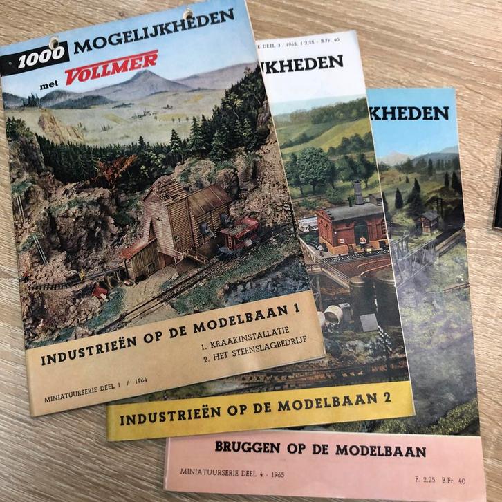 3 oude boekjes over modelbouw voor miniatuur treinen, Verzamelen, Spoorwegen en Tramwegen, Gebruikt, Trein, Boek of Tijdschrift