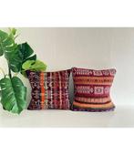 Vintage Kelim Kussens 45x45 cm, Ophalen of Verzenden, Zo goed als nieuw, Rood, Vierkant