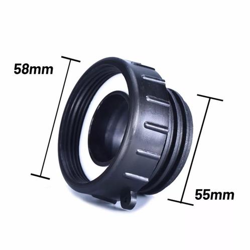 IBC Adspter van 58 of 62 mm fijne draad (BSP) naar S60x6, Tuin en Terras, Regentonnen, Nieuw, Kunststof, 150 liter of meer, Ophalen of Verzenden
