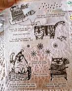 Clearstamp groot 21x15 cm kerst katten snailmail journal, Hobby en Vrije tijd, Stempelen, Verzenden, Nieuw