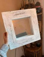 Robuuste spiegel van hout voor buiten - vierkant, Huis en Inrichting, Woonaccessoires | Spiegels, Minder dan 50 cm, Vierkant, Ophalen of Verzenden