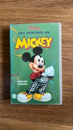 VHS - Drie avonturen van Mickey, Alle leeftijden, Ophalen of Verzenden, Gebruikt, Tekenfilms en Animatie