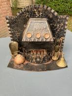 Antiek koperen openhaard tafereel, Ophalen of Verzenden