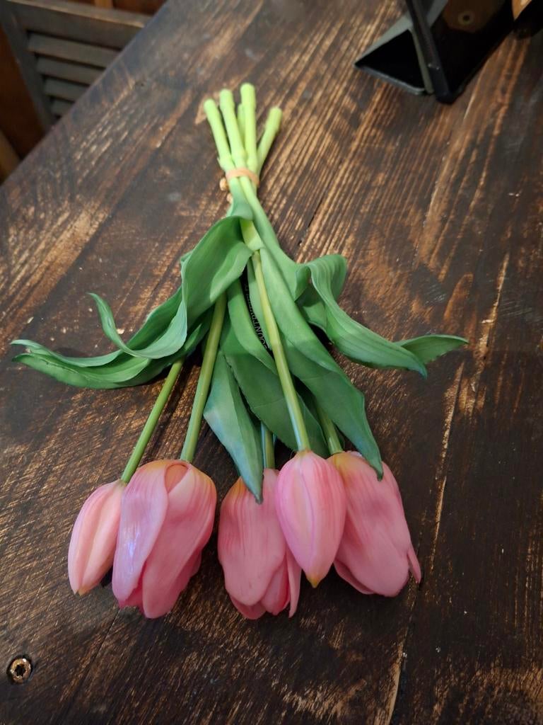 Bosje Real Touch Tulpen - Diverse Kleuren, Ophalen of Verzenden, Nieuw, Binnen