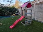 Speeltoren met glijbaan en schommel, Kinderen en Baby's, Speelgoed | Buiten | Speeltoestellen, Ophalen, Gebruikt, Schommel, Aanbouwonderdeel