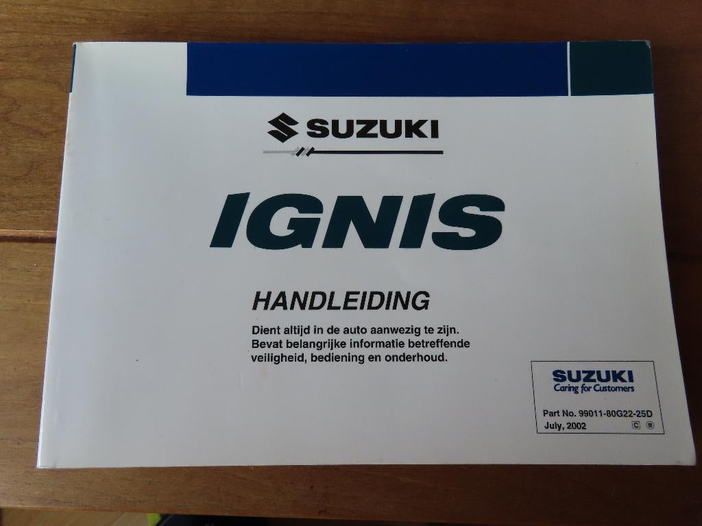 Instructieboek Suzuki Ignis 2002, zeer mooi!, Ophalen of Verzenden