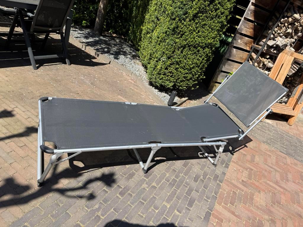 Ligbed, Tuin en Terras, Ligbedden, Ophalen of Verzenden, Zo goed als nieuw, Aluminium, Verstelbaar