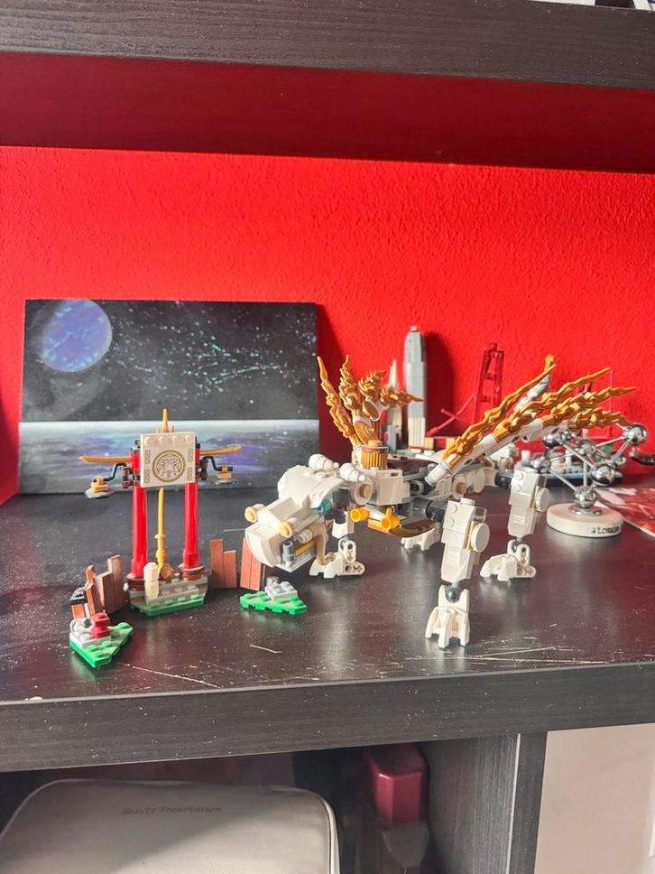 Lego Ninjago Draak - Witte Draak met Gouden Accenten, Kinderen en Baby's, Speelgoed | Duplo en Lego, Zo goed als nieuw, Lego, Complete set