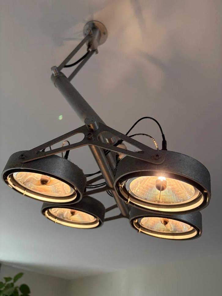 Design Modular Nomad hanglamp met 4 spots, Huis en Inrichting, Lampen | Hanglampen, Gebruikt, 75 cm of meer, Metaal, Ophalen