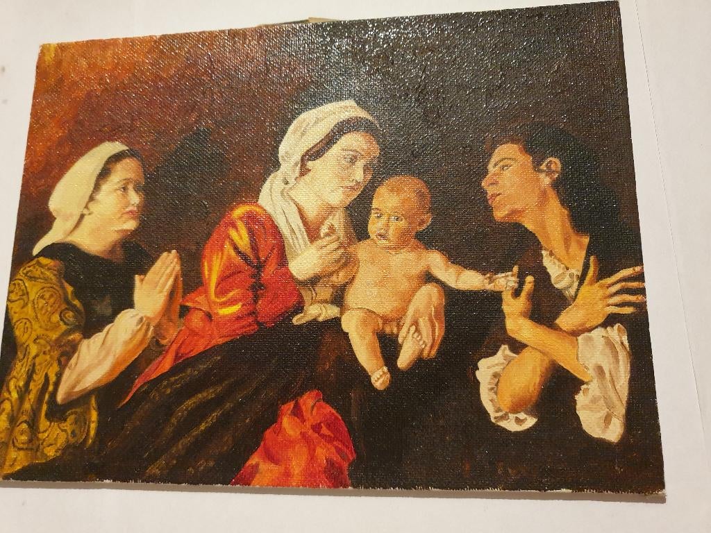 0211 f.v.veenhuysen - aanbidding door de herders 23.5X18cm, Verzenden