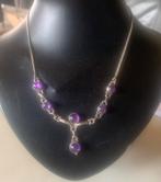 Zilveren ketting  met amethist, Ophalen of Verzenden, Zo goed als nieuw, Paars, Zilver