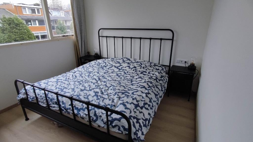 Ikea bed Stjärnö 180 X 200, Huis en Inrichting, Slaapkamer | Bedden, Ophalen, Zwart, Tweepersoons, Zo goed als nieuw