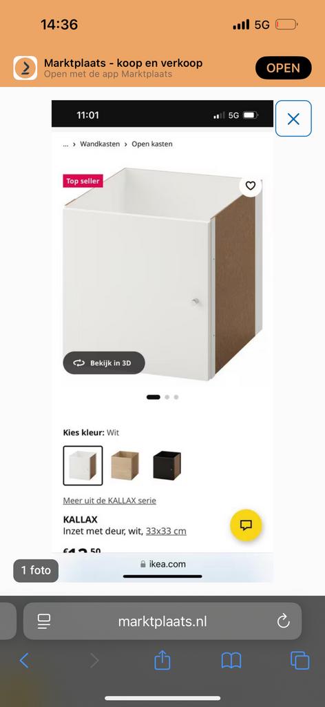 Kallax expedit 4 witte inzet deuren, Minder dan 50 cm, Ophalen of Verzenden, Zo goed als nieuw, Minder dan 100 cm