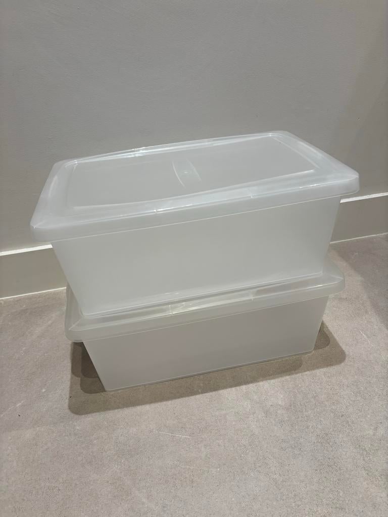 2x IRIS Clear Box 11L - Opbergboxen van gerecycled plastic, Ophalen, Kunststof, Zo goed als nieuw, Minder dan 50 cm