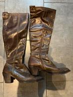Bruine leren hoge laarzen, maat 39, Kleding | Dames, Schoenen, Ophalen of Verzenden, Gedragen, Bruin, Hoge laarzen