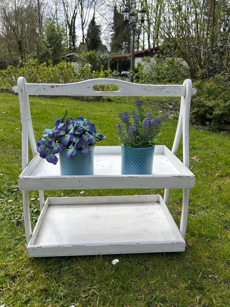 Witte etagère voor high tea of decoratie, Ophalen, Gebruikt