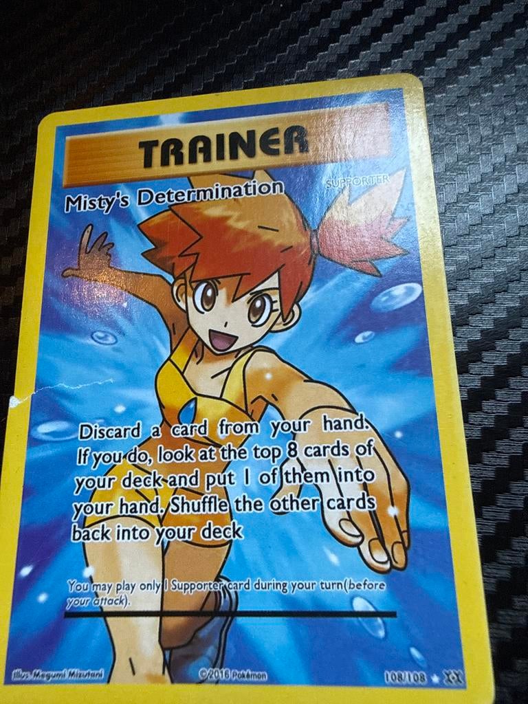 Pokémon TCG: Misty's Determination Supporter Kaart, Ophalen of Verzenden, Gebruikt, Losse kaart