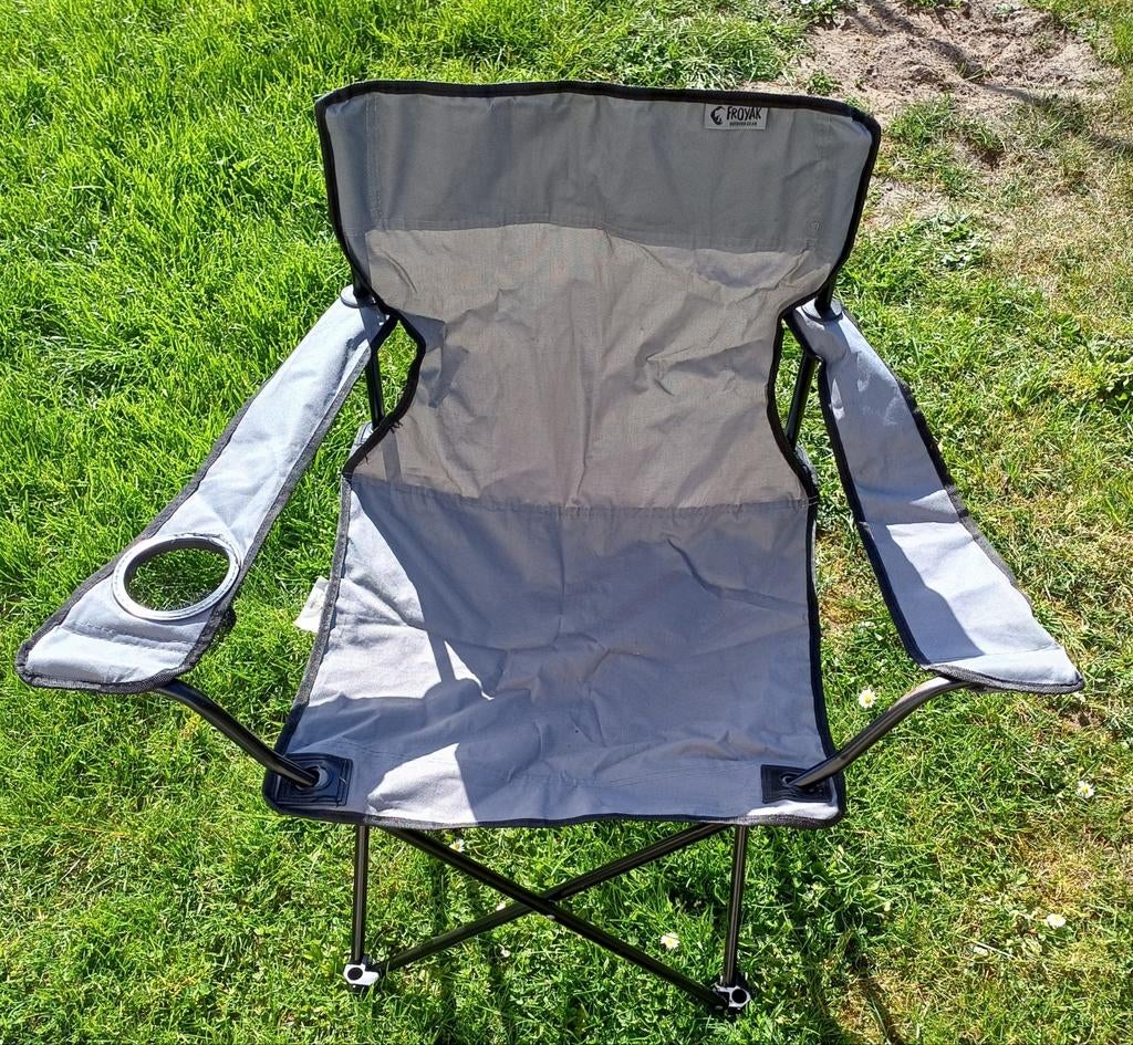Opvouwbare campingstoel met bekerhouder, Ophalen of Verzenden, Gebruikt, Campingstoel