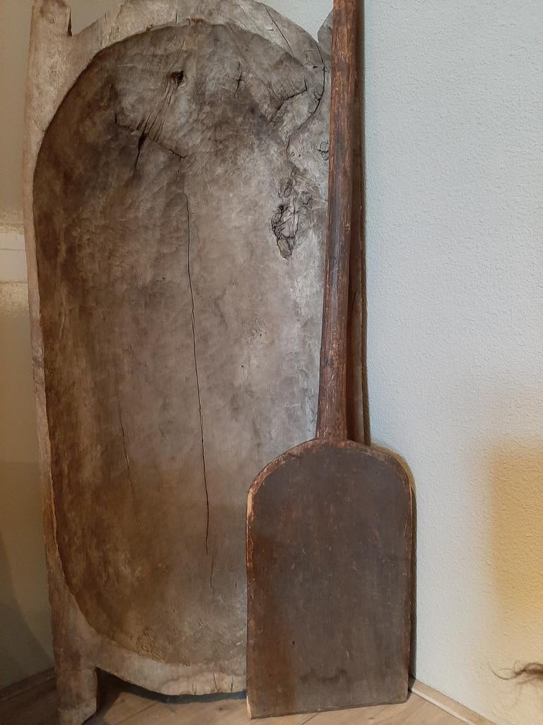 Oude houten meelschep - Rustieke decoratie, Antiek en Kunst, Ophalen