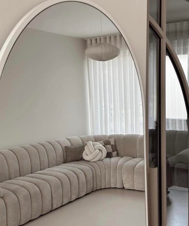 Comfortabele hoekbank, beige, Huis en Inrichting, Banken | Complete zithoeken, Ophalen, Nieuw, Stof