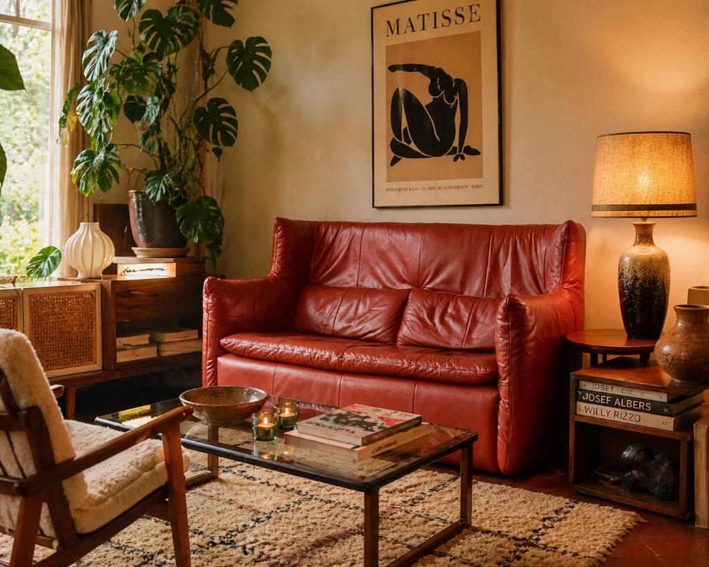 Vintage Montis leren bankje, gerard van den berg 1970s, Huis en Inrichting, Banken | Bankstellen, Ophalen, Gebruikt, 150 tot 200 cm