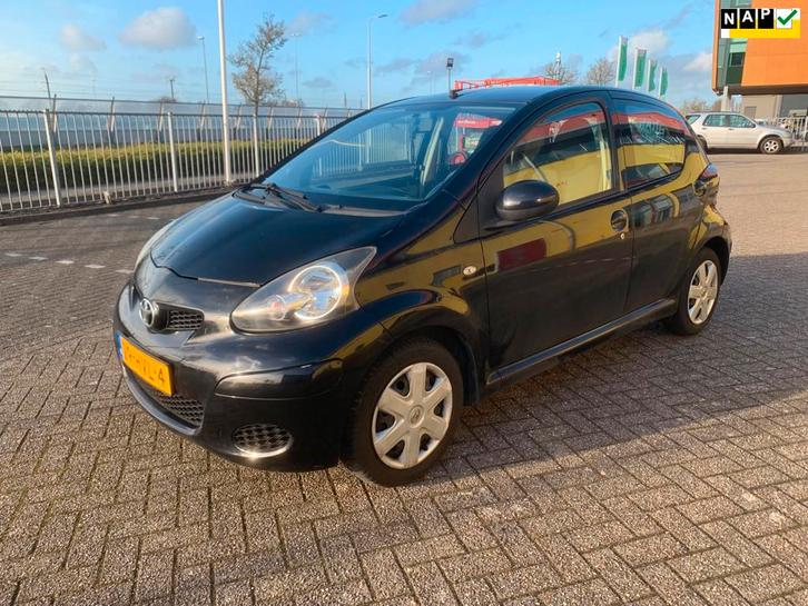 Toyota Aygo 1.0-12V Comfort Zwart 2009 Airco Elek ramen 5drs, Auto's, Toyota, Bedrijf, Te koop, Aygo, ABS, Airbags, Airconditioning