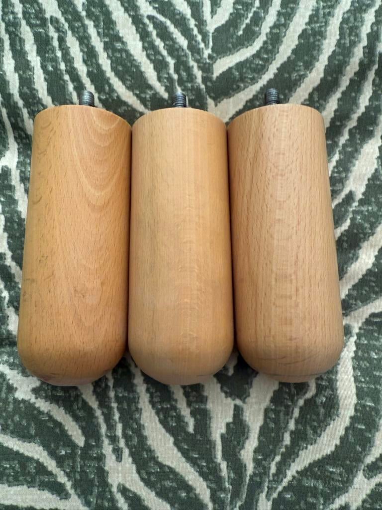 Beukenhouten Poten / Bedpoten, Ophalen of Verzenden, Zo goed als nieuw, Overige materialen, Minder dan 25 cm