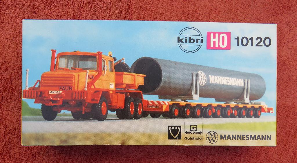 Kibri 10120, Faun trekker met aanhanger met Mannesmann buis, Overige merken, Gelijkstroom of Wisselstroom, Overige typen, Nieuw