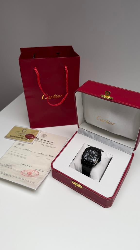 Cartier Santos de Cartier LM Black, Ophalen of Verzenden, Overige materialen, Polshorloge, Overige merken