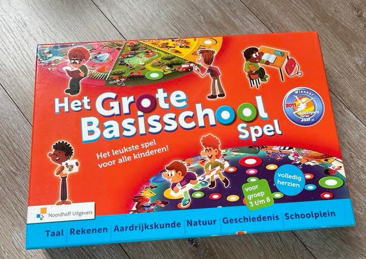 Het Grote Basisschool Spel - Educatief bordspel, Hobby en Vrije tijd, Gezelschapsspellen | Bordspellen, Drie of vier spelers, Ophalen of Verzenden