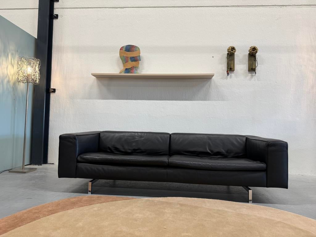 Jori Shiva 3990 Bank Zwart leer Design 235, Gebruikt, Jori, Driepersoons, Ophalen of Verzenden