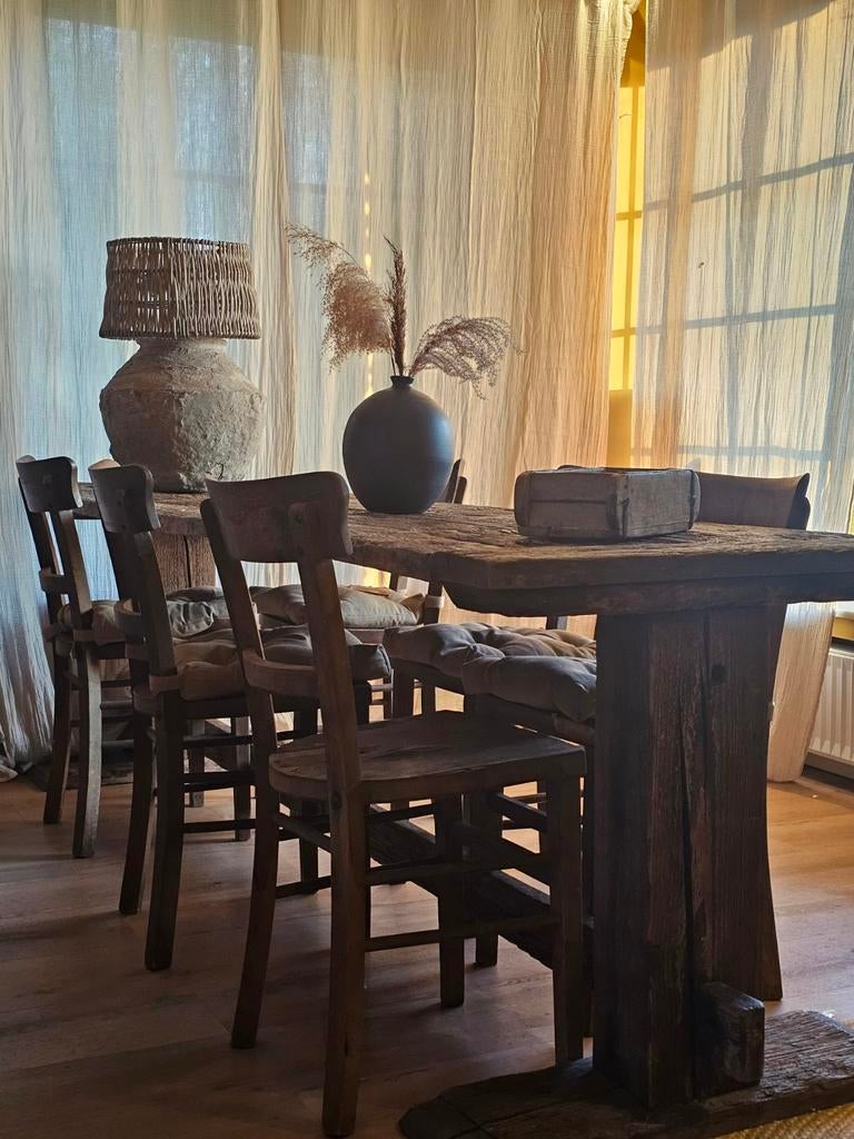 Prachtige Landelijk robuuste eettafel, Ophalen