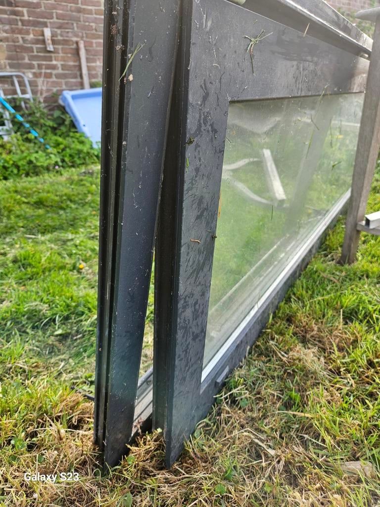 Aluminium kozijn met kiepraam dubbelglas, Doe-het-zelf en Verbouw, Kozijnen en Schuifpuien, Ophalen, Aluminium, 75 tot 150 cm