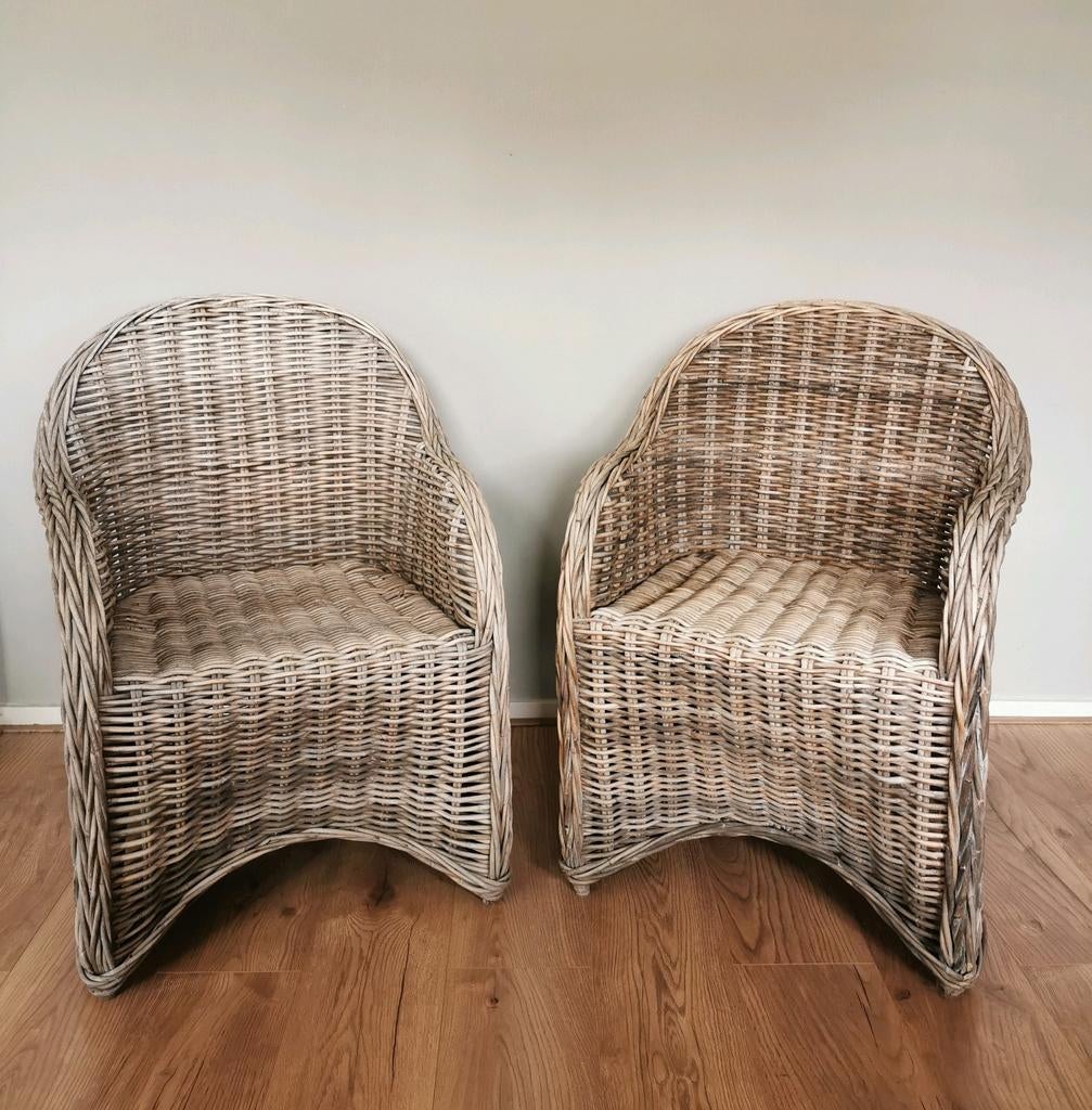 2 rotan stoelen/tuinstoelen/fauteuils, Ophalen, Rotan