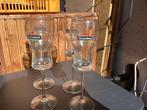 4 Heineken glazen op voet, Ophalen of Verzenden, Zo goed als nieuw, Glas of Glazen, Heineken