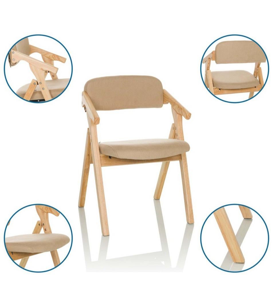 Japandi minimalistische klapstoelen, Ophalen, Nieuw, Wit, Hout