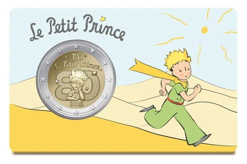 Frankrijk 80 jaar Le Petit Prince 2 euro 2026 in coincard
