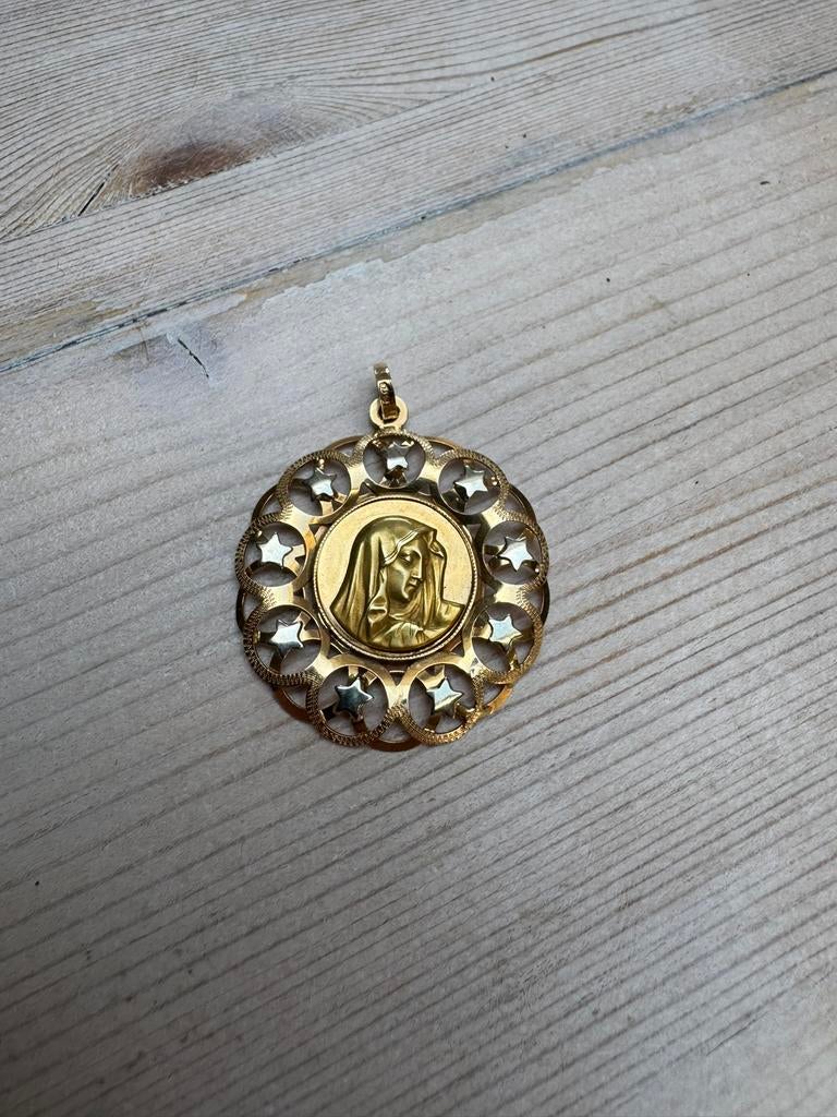 Gouden madonna 18 karaats hanger!, Antiek en Kunst, Ophalen of Verzenden