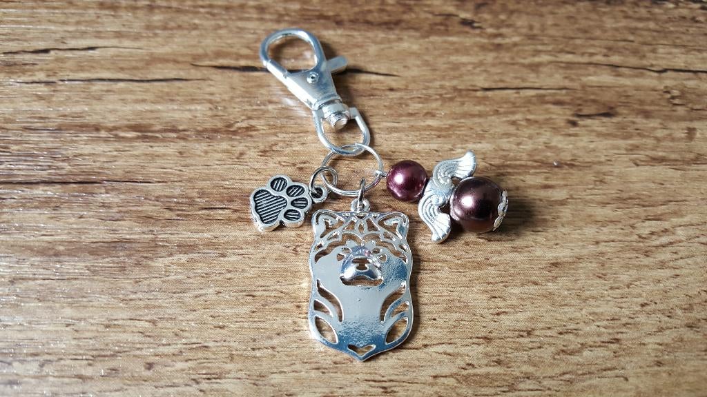 Sleutelhanger Tashanger Akita Shiba inu met beschermengeltje, Verzenden, Nieuw